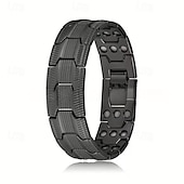 billiga Hemutrustning-herrmagnetiskt armband - tre rader stark magnet - justerbart magnetiskt pärlarmband, elegant smycke i legering som present till pappa, mamma, jul, födelsedag, flera färger, herrmagnetiskt armband