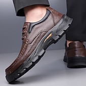 voordelige Casual Veterschoenen-Herenschoenen van bruin imitatieleer, comfortabel vetermodel, stijlvolle dagelijkse schoenen voor werk, reizen en casual uitjes