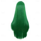 baratos Perucas de Carnaval-Peruca de Carnaval 2026 Loiro Rosa Preta Liso Longo Peruca sintética para festivais Mardi Gras Parada Cabelo para fantasia de cosplay para Feminino