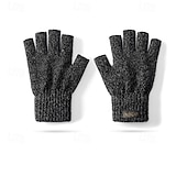 preiswerte Schals &amp; Handschuhe für Männer-Herren 1 Paar Halbfinger Winterhandschuhe Gestrickte Handschuhe Fingerlose Handschuhe Sport Mode Sport &amp; Outdoor Handschuhe Thermowarm Einfarbig Herbst Schwarz Braun Grau