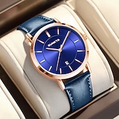 halpa Kvartsikellot-LIGE Miesten Kvarttikello Liiketoiminta Vedenkestävä PU Nahkakello