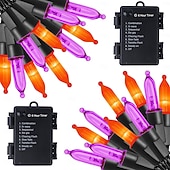 olcso Elemmel működő-1 Csomag Fények Akkumulátoros Fényfüzér 18ft 50 LED 8 Mód LED Mini Fények Időzítővel Fához Koszorúhoz Party Otthon Belső Kültéri Dekoráció Vízálló Meleg Fehér/Fehér