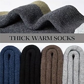 billige sokker for menn-Herre 5 Par Sokker Joggesokker Hverdagssokker Vintersokker Multi Color Farge Fargeblokk utendørs Feriereise Dagligdagstøy Hold Varm Varm Høst Vinter Mote Gatemote