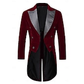 cheap Men's 1920s Costumes-Retro Vintage Punk &amp; Gothic Medieval Tuxedo Tailcoat Long Sleeves Vampire Knight Ritter Fancy Dress Men's Steampunk Halloween Performance LARP Ren Faire Adults' Coat Fall &amp; Winter