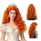 baratos Perucas Históricas-Cabelo comprido, cacheado e ondulado, perfeito para festa de carnaval.