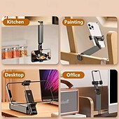 זול עמדות טלפון-ערכת 2 חבילות מעמד אלומיניום מתקפל מחזיק טלפון אוניברסלי 360 סיבוב לבית/משרד/נסיעות