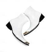 economico Stivali in pelle di alta qualità-stivaletti da uomo in pelle bianca - design elegante con chiusura a cerniera, eleganti e versatili per occasioni formali e semi-formali