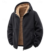 economico Felpa con cappuccio in pile-Per uomo Felpa con cappuccio Felpa con cappuccio a zip intera Felpa con cappuccio e zip Felpe con cappuccio e zip Felpa con cappuccio in pile Sherpa Blu Nero Verde militare Marrone Con Cappuccio