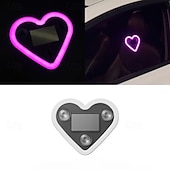 billiga Invändiga bilaccessoarer-Solcellsdrivna bilinteriör miljöljus hjärtformade neon LED-fönsterljus inredningsbelysning idealisk för fordonstillverkning LED miljöbelysning Alla hjärtans dag-present