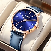 halpa Kvartsikellot-LIGE Miesten Kvarttikello Liiketoiminta Vedenkestävä PU Nahkakello