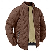 economico Piumini e parka da uomo-Per uomo Giacca in Pile Imbottito Formale Ufficio Comodo Tasca Imbottito Autunno Inverno Tinta unica Vacanza Vintage Collo ripiegato Regolare Blu Nero Cammello Grigio Giacca