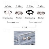 cheap Arts, Crafts &amp; Sewing-100pcs Stainless Snap Button Fastener Kit with Tool Set &amp; Heavy-Duty Pliers-Like Tool (9.5mm) - 10 Color-Coded Snap Buttons for Clothing, Jeans, Bags, Jackets