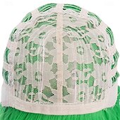 tanie Peruki imprezowe-Zielone Peruki Syntetyczne Peruka Prosta Bob z Grzywką Krótkie Zielone Syntetyczne Włosy dla Kobiet Miękka Moda Biała Zielona