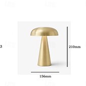 お買い得  ベッドサイドランプ-金属製のマッシュルーム型テーブルランプ コードレス タッチ調光機能付き USB テーブルライト 家庭用 LED 装飾ランプ