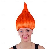 baratos Perucas de Carnaval-Peruca de Carnaval 2026 Rosa Vermelho Azul Liso Curto Peruca sintética para festivais Mardi Gras Parada Cabelo para fantasia de cosplay para Feminino