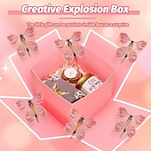 abordables Cadeaux-Cadeaux de Saint-Valentin pour Maman Femmes Boîte Cadeau Explosive Papillon Surprise avec Papillons Volants pour Anniversaire de Mariage