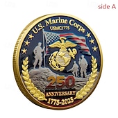 halpa Yhdysvaltojen 250-vuotisjuhla-250-vuotisjuhlan muistokolikot – Yhdysvaltojen merijalkaväen suunnittelu keräilykolikot kestävät metalliset näyttelykolikot keräilijöille ja lahjaidea patriotinen sotilasaihe semikvinkentenniaalille