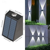 levne Venkovní nástěnná světla-1ks venkovní solární nástěnné světlo s horním a spodním osvětlením, venkovní nástěnné solární světlo na terasu, zahradu, garáž, verandu a silnici, vánoční, svatební, sváteční, venkovní krajinářské