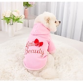cheap Hoodies-Small Dog Pink Hoodie - Little Beauty Pet Sweatshirt with Bow Accent - Great Gift for Dogs