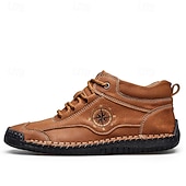 economico Stivaletti alla caviglia-sneakers da uomo in similpelle marrone con lacci: eleganti e versatili, ideali per il lavoro, l'abbigliamento casual e le attività all'aperto