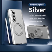 baratos Capa Samsung-telefone Capinha Para Samsung Galaxy Dobra Z 7 Dobra Z 6 Z Fold 5 Z Fold 4 Z Fold 3 Capa articulada Com Suporte e protetor de tela Proteção de corpo inteiro Retro PC Metal