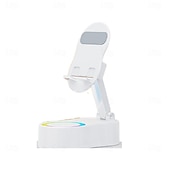 Недорогие Динамики-Пять в одном беспроводном сенсорном держателе для телефона с динамиком, аккумулятором на 2000 мА·ч, цветной подсветкой, поворотом на 180 градусов, складной конструкцией, высококачественным