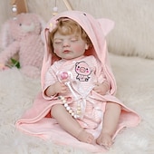 preiswerte Puppen-Lebensechte Reborn-Babypuppen - 22 Zoll Schlafende realistische Neugeborene Babypuppen mit weichem Stoffkörper und Fütterungs-Spielzeug für Kinder ab 3 Jahren Weihnachtsgeschenk