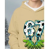 Недорогие Мальчиковый 3D Забавный Юмор-Мальчики 3D Графика Футбол Забавный сленг 67 Толстовка Pullover Длинный рукав 3D печать Весна Осень Спорт Мода Уличный стиль Дети 4-12 лет Капюшон на открытом воздухе Повседневные Стандартный