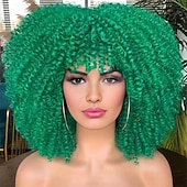 cheap Carnival Wigs-Carnival Wig 2026 Blonde Pink Red Afro Afro Curly Short Synthetic Festival Wig Mardi Gras Parade Cosplay Costume Hair for Women