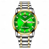 Недорогие Кварцевые часы-Модные мужские наручные часы высококачественные кварцевые часы датчик календаря светящийся циферблат украшение из страз лучший выбор подарка на День святого Валентина для мужчин