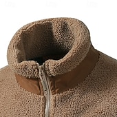 Недорогие Спортивная куртка-Муж. Зимняя куртка Пальто тедди Повседневная куртка Отпуск Повседневные Сохраняет тепло Карман Флис Осень Зима Полотняное плетение Мода Уличный стиль Воротник-стойка Обычная