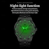 halpa Mekaaniset kellot-OLEVS Miesten Mekaaninen Kello Luksus Muoti Liiketoiminta Rannekello Automaattinen Mekaaninen Kello Vesitiivis loistava Ruostumaton Teräs Viikko Miesten Kello