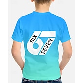  Unisexe Garçons 3D Graphique Dégradé de couleur Argot drôle 67 T-shirt Manche Courte Impression 3D Été Printemps Sports Mode Streetwear Enfants 4-12 ans Col Rond Extérieur Occasionnel Quotidien Coupe