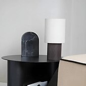 cheap Bedside Lamp-Minimalist Cordless Aluminum Brown Table Lamp