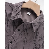 preiswerte Freizeithemden für Herren-Herren Hemd Sommerhemd Freizeithemd Strandhemd Knopfhemd Kaki Militßrgrün Grau Langarm Grafik Revers Urlaub Hawaiianisch Bekleidung Polyester Mode Lässig Bequem