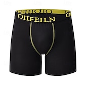 billiga Herrboxers-Herr 5st Grundläggande trosor Boxershorts Kalsong Elastisk midja Terylen Mateial som andas Bekväm Färgblock Brev Multifärg