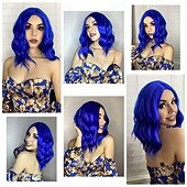 cheap Carnival Wigs-Carnival Wig 2026 Pink Black Blue Curly Bob Short Synthetic Festival Wig Mardi Gras Parade Cosplay Costume Hair for Women