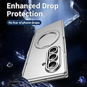 baratos Capa Samsung-telefone Capinha Para Samsung Galaxy Dobra Z 7 Dobra Z 6 Z Fold 5 Z Fold 4 Z Fold 3 Capa articulada Com Suporte e protetor de tela Proteção de corpo inteiro Retro PC Metal