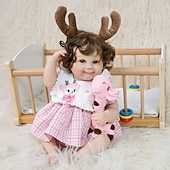 economico Bambole Reborn-Bambole Reborn - Bambola Realistica da 22 Pollici Ragazza con Corpo Morbido e Capelli Ricci Biondi Sveglia Bebe Reborn di Silicona Bambole di Vita Reale con Scatola Regalo per Bambini di 3 Anni