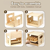 economico Giochi per gatti-contenitore per cibo per gatti, adatto per ripostigli, contenitore in legno impilabile a 2 livelli, adatto per frigoriferi, armadi e cucine, contiene fino a 36 contenitori per cibo umano e per animali