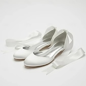 preiswerte Brautjungfer-Grüne Ballerinas aus Satin für Damen mit langen Bändern, elegante und bequeme Schuhe für Hochzeiten und besondere Anlässe