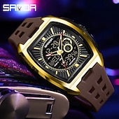 baratos Relógios Quartz-Relógio Esportivo Quartz de Duplo Display SANDA 5118 Moda À Prova D'Água Multi Funcional Luminosa Cronógrafo Calendário Relógio Masculino
