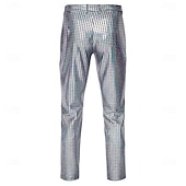 economico Sottile-Per uomo Pantaloni Pantaloni Eleganti Pantaloni con paillettes Pantaloni lucidi Pantaloni da ballo Tasca Semplice Comodità Lunghezza intera Feste Affari Quotidiano Moda Streetwear Argento Nero