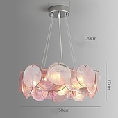 お買い得  クリスタルシャンデリア-ピンクのムラーノガラスの円盤のシャンデリア