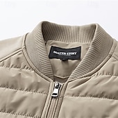 cheap Men's Downs &amp; Parkas-Men's Winter Coat Quilted Jacket Padded Jacket Pocket Quilted Polyster Outdoor Casual Daily Regular Fashion Streetwear Contemporary Thermal Warm Winter Solid Color Black Khaki Army Green Puffer Jacket