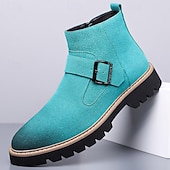 abordables Bottes de Chelsea-Bottes Chelsea turquoise pour hommes – élégantes et résistantes, idéales pour les sorties hivernales décontractées et les activités de plein air