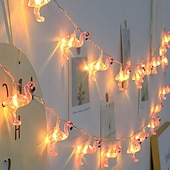 billiga LED-ljusslingor-LED-flamingoljusslingor AA-batteridrivna ljusslingor flexibla ljusslingor 6m 3m inomhus-/utomhusdekor för bröllop, fester, födelsedagar, jul, flamingoljus, fest, högtidsbelysning