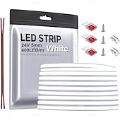 お買い得  ＬＥＤストリップライト-fcob cob ledストリップ 5mm幅 超狭幅 フレキシブル 高密度 均一光 16.4フィート DC24V 複数色あり CRI 90 調光可能 LEDリボン 家庭用室内装飾用 (コントローラーやアダプターは付属しません)