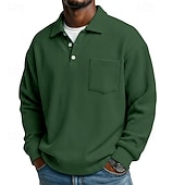 abordables Polo clásico para hombre-Hombre Camisa de Pana Con Texturas Casual Deportes Diseño Manga Larga Moda Básico Bloque de color Bolsillo Botones Otoño Primavera &amp; Otoño Otoño invierno Ajuste regular Negro Gris Azul Claro Azul