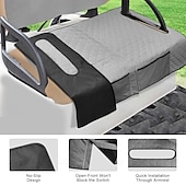 billige Husholdningsartikler-golfbilsetetrekk, universelt golfbilsetehåndkleteppe med 4 lommer foran &amp;Sklisikker bunn passer til Ezgo, Yamaha, Club Car og flere golfbiler med 2 seter